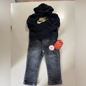 Nike Navy Hoodie and Charcoal Jeans Set